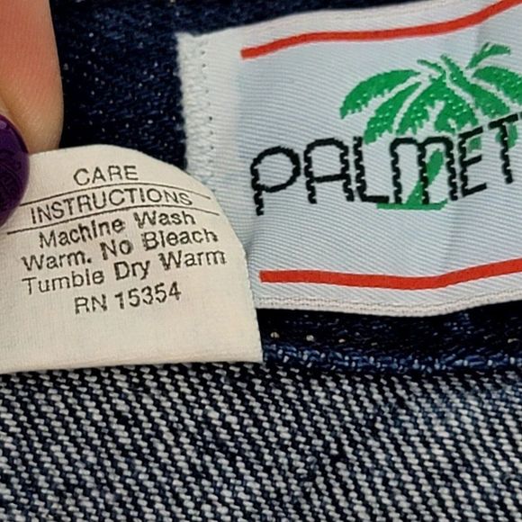 Vintage 80s Palmettos Womens 34X30 Dark Wash Denim High Waist Mom Jeans - Picture 9 of 9